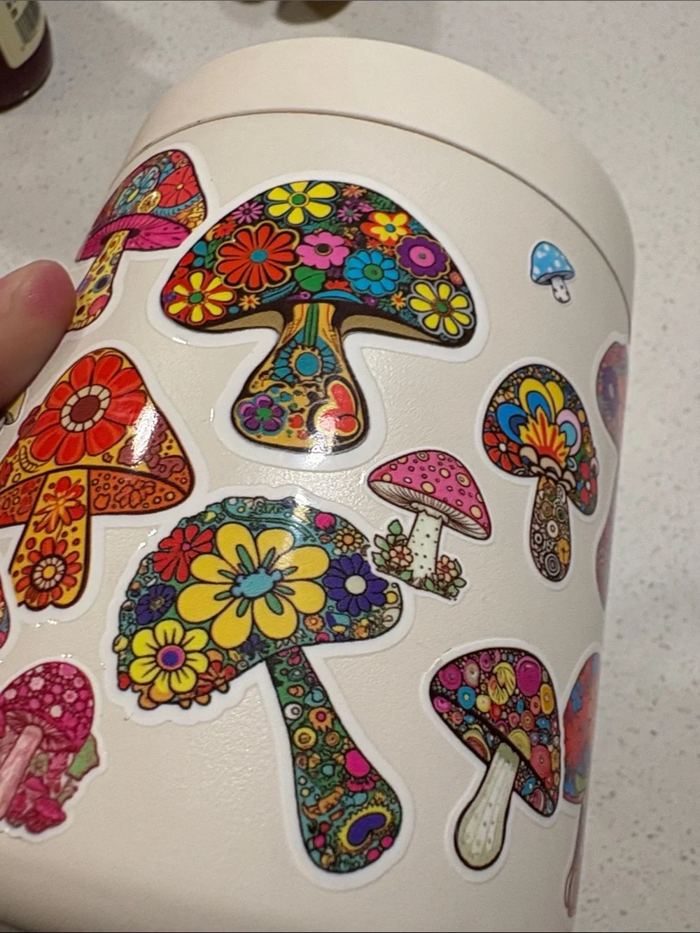 Hydrapeak Cream Mushroom Print Insulated Food Jar